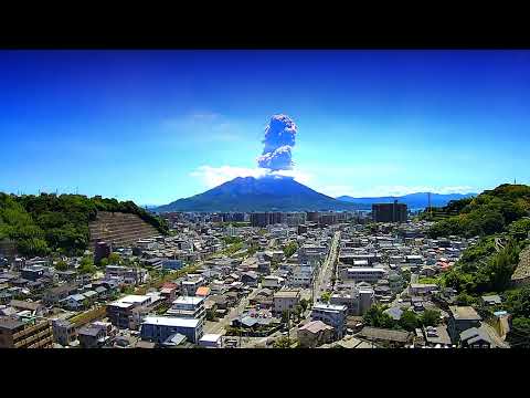 日本鹿兒島縣-上野城市區街景(可看到櫻島)