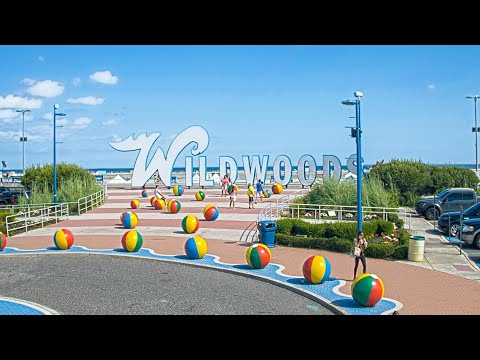 美國-紐澤西,野樹林沙灘球標誌Wildwoods Beach Ball Sign