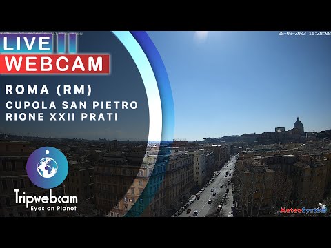 義大利-羅馬,遠望梵蒂岡聖彼得大教堂,Roma Live cam - Cupola di San Pietro📵